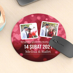 14 Şubat Hatırası Yuvarlak Mousepad - Thumbnail