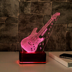 3 Boyutlu Gitar Tasarımlı LED Lamba - Thumbnail