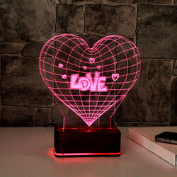 3 Boyutlu Love LED Lamba - Thumbnail