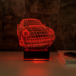 3D Araba Tasarımlı LED Lamba - Thumbnail