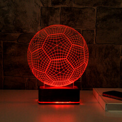 3D Futbol Topu LED Lamba - Thumbnail