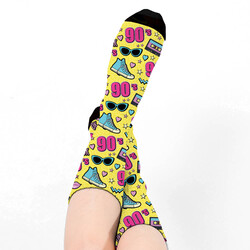 90'lı Yıllar Tasarımlı Kadın Çorabı - Thumbnail