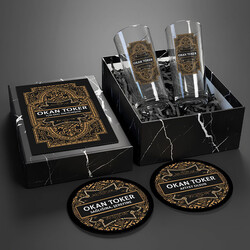 - Arkadaşa İsimli İkili Rakı Bardağı Seti