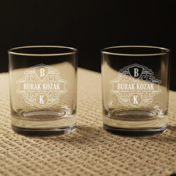  - Arkadaşa İsimli İkili Viski Bardağı