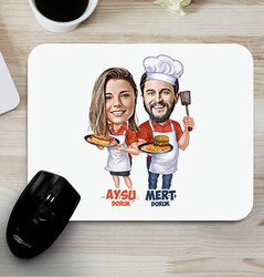  - Aşçı Sevgililer Karikatürlü Mouse Pad