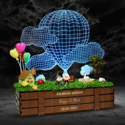  - Aşk Bahçesi 3D Lamba Minyatür Bahçe