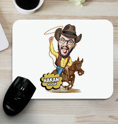  - Atlı Kovboy Karikatürlü Mouse Pad