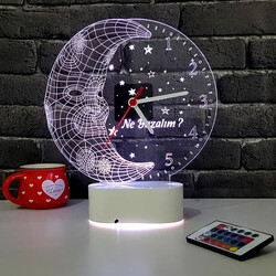  - Ay Dede Tasarımlı 3D LED Saat Lamba