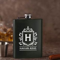 Babaya Hediye Premium Kanyak Matarası 8 Oz Yeşil - Thumbnail