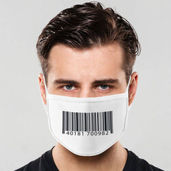  - Barkod Tasarımlı Yıkanabilir Ağız Maskesi