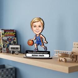  - Basketbolcu Temalı Erkek Çocuk Karikatürlü Biblo