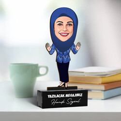  - Başörtülü Anneye Hediye Karikatürlü Biblo