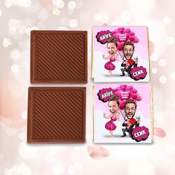 Benimle Evlenir Misin Karikatürlü Çikolata - Thumbnail
