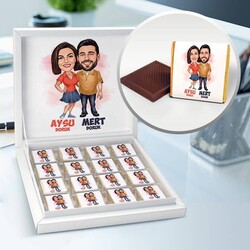  - Birbirimize Aşığız Karikatürlü Çikolata Kutusu