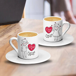 Biricik Aşkım İkili Kahve Fincanı - Thumbnail