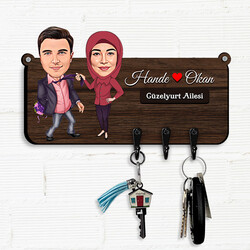  - Biz Asla Ayrılamayız Ev Hediyesi Karikatürlü Anahtar Askısı