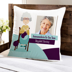  - Büyük Annelere Hediyelik Fotoğraflı Yastık