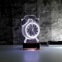  - Çalar Saat Tasarımlı 3 Boyutlu LED Lamba