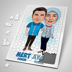  - Canım Sevgilime Hediyem Karikatürlü Puzzle