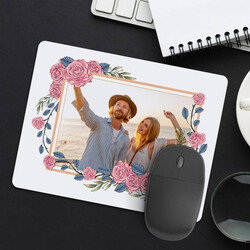  - Çiçek Motifli Fotoğraflı Mousepad