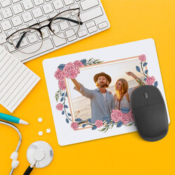 Çiçek Motifli Fotoğraflı Mousepad - Thumbnail