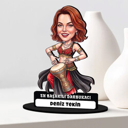  - Darbukacı Kadın Karikatürlü Biblo