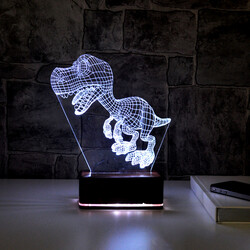  - Dinozor 3D Led Gece Lambası