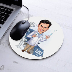 Diş Doktoru Erkek Karikatürlü Mousepad - Thumbnail