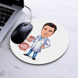 Diş Hekimi Erkek Karikatürlü Mousepad - Thumbnail