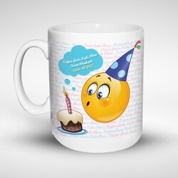 Doğum Gününe Özel Emoji Kupa Bardak - Thumbnail