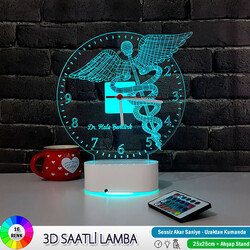 Doktor Amblemi 3D LED Lamba Saat - Thumbnail