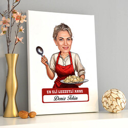  - Eli Lezzetli Anne Karikatürlü Kanvas Tablo
