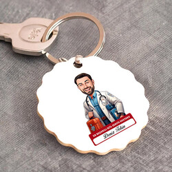  - En Başarılı Erkek Acil Servis Doktoru Karikatürlü Anahtarlık