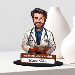 En Başarılı Erkek Aile Hekimi Karikatürlü Biblo - Thumbnail