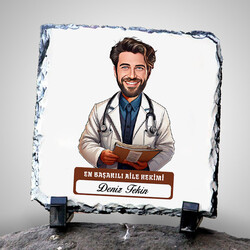  - En Başarılı Erkek Aile Hekimi Karikatürlü Taş Blok