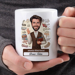 En Başarılı Erkek Arapça Öğretmeni Karikatürlü Bardak - Thumbnail