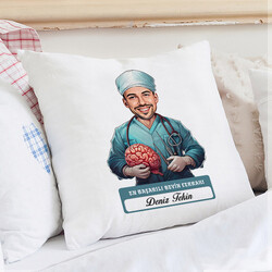  - En Başarılı Erkek Beyin Cerrahı Karikatürlü Yastık