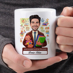 En Başarılı Erkek Çocuk Gelişim Öğretmeni Karikatürlü Bardak - Thumbnail