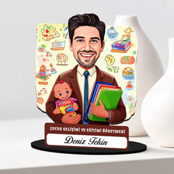  - En Başarılı Erkek Çocuk Gelişim Öğretmeni Karikatürlü Biblo