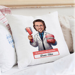  - En Başarılı Erkek Diş Doktoru Karikatürlü Yastık