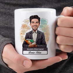 En Başarılı Erkek Felsefe Öğretmeni Karikatürlü Bardak - Thumbnail