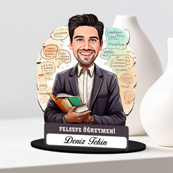 - En Başarılı Erkek Felsefe Öğretmeni Karikatürlü Biblo