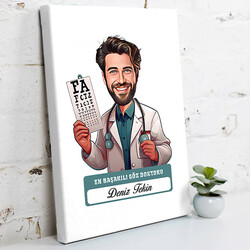  - En Başarılı Erkek Göz Doktoru Karikatürlü Tablo