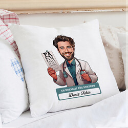  - En Başarılı Erkek Göz Doktoru Karikatürlü Yastık