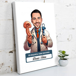  - En Başarılı Erkek KBB Doktoru Karikatürlü Tablo