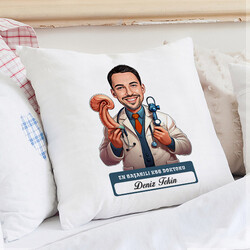  - En Başarılı Erkek KBB Doktoru Karikatürlü Yastık
