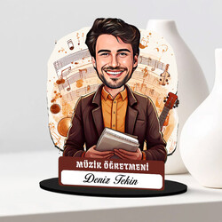  - En Başarılı Erkek Müzik Öğretmeni Karikatürlü Biblo