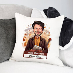  - En Başarılı Erkek Müzik Öğretmeni Karikatürlü Yastık