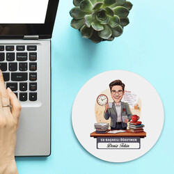  - En Başarılı Erkek Öğretmen Temalı Karikatürlü Mousepad