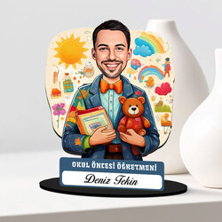  - En Başarılı Erkek Okul Öncesi Öğretmeni Karikatürlü Biblo